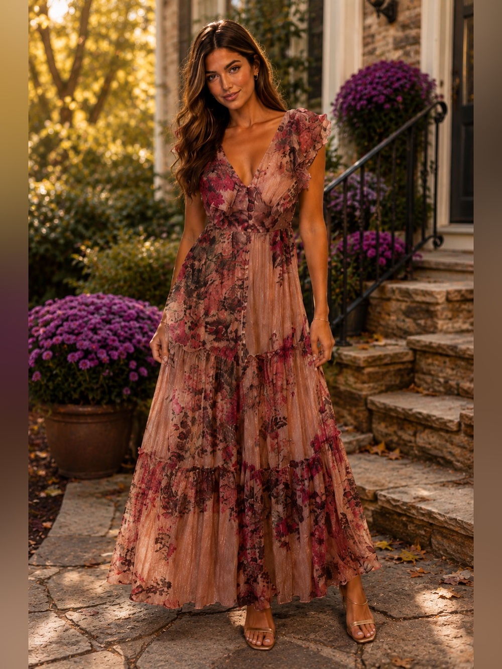 HEMANT & NANDITA Leah Floral Maxi Dress size XS video